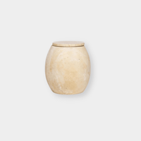 CoTheory Travertine Cannister, Beige Travertine | Norsu Interiors