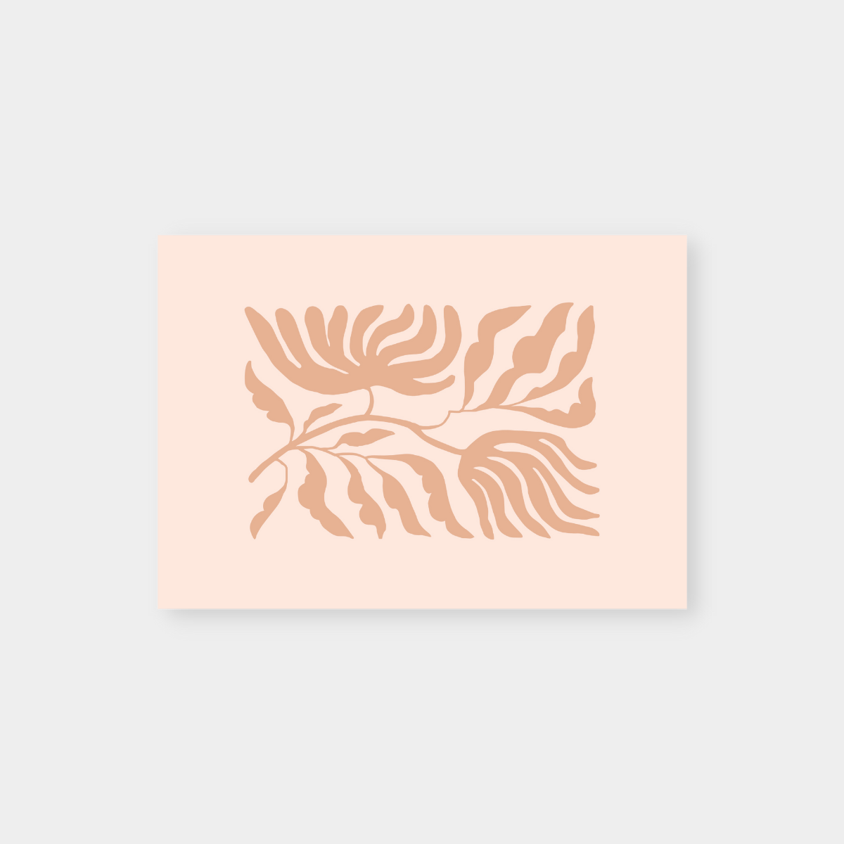 Minimalist flora print in soft beige tones, bold inspiring wall art for home decor.