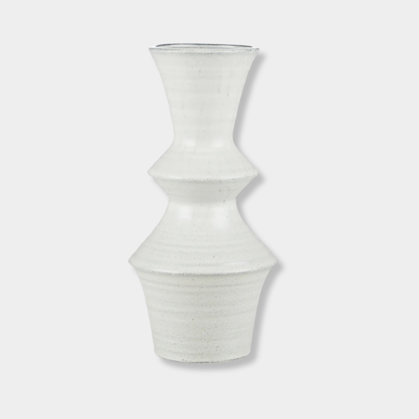 Alma Ceramic Vase light grey stoneware with conical jointed design