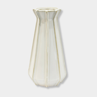 White Hester Ceramic Vase with tapered ridged design and antique detailing