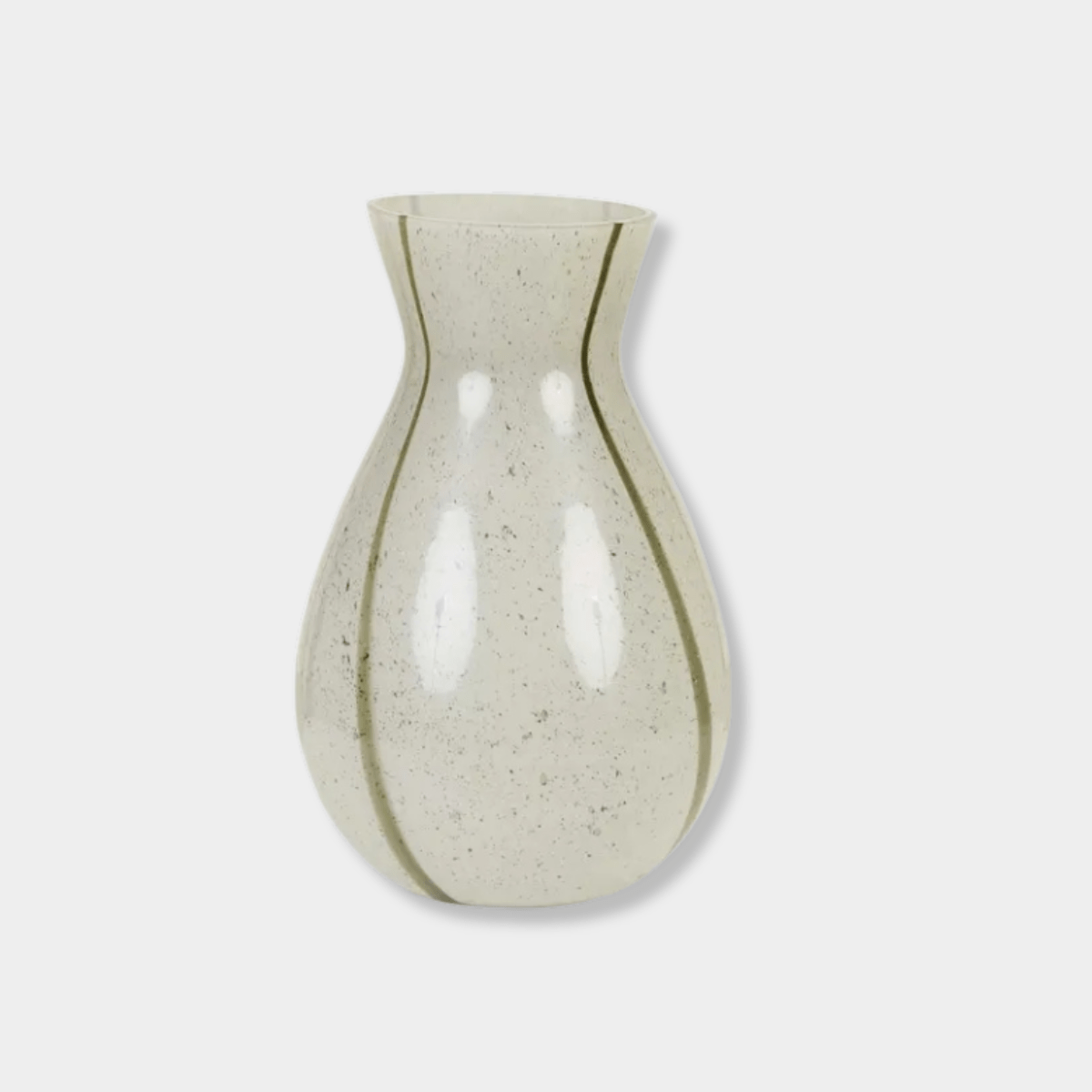 GlobeWest Boden Stripe Vase tall sage green handblown glass decorative flower vase