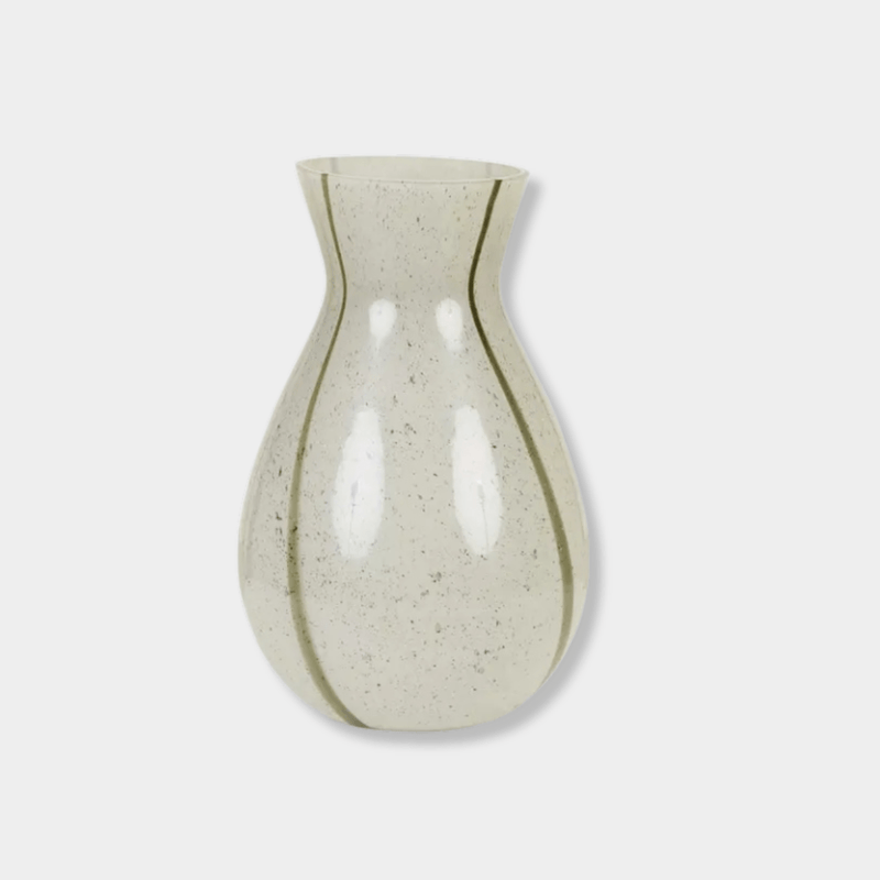 GlobeWest Boden Stripe Vase tall sage green handblown glass decorative flower vase