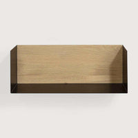 Ethnicraft Black Oak U Shelf medium size with oiled solid oak and black metal frame