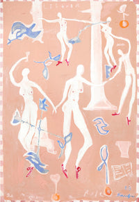 Victory limited edition fine art print by Bonnie Gray, pale figures on a warm blush ground