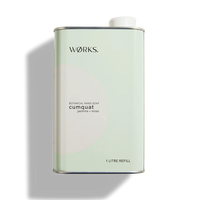 Works Hand Soap Cumquat 1L aluminium refill canister with pourer, recyclable and sustainable packaging
