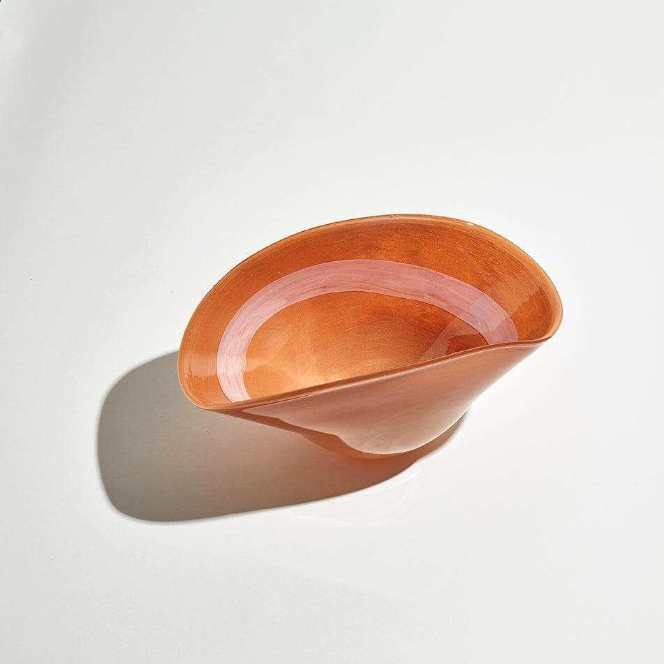 Ben David Wonder Bowl in rust and pink with unique round ball glass design for elegant fruit display