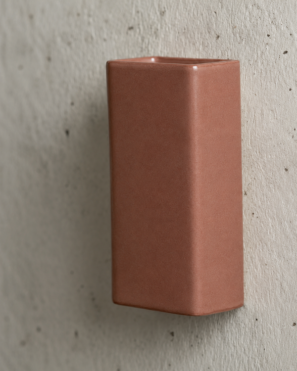 Robert Gordon Box Ceramic Wall Light in exclusive Dusty Rose glaze