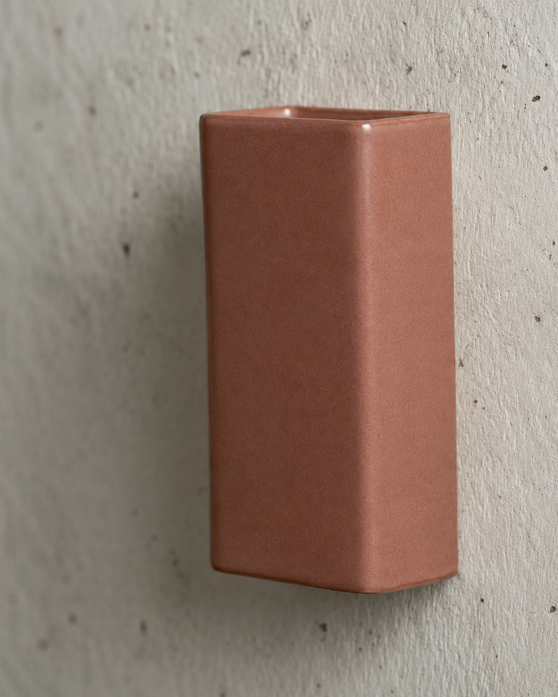 Robert Gordon Box Ceramic Wall Light in exclusive Dusty Rose glaze