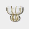 Willow Glass Vase with clear glass and mustard swirls, sculptural silhouette, 25x20cm decorative bowl.