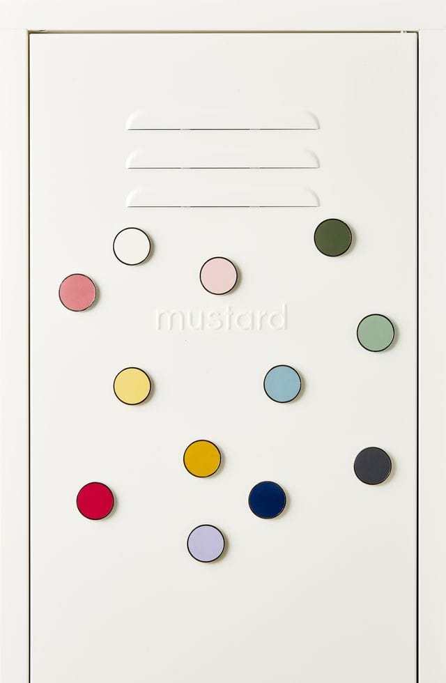 Mustard Made navy blue magnetic buttons set of six with smooth flat surface and strong magnetic back