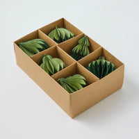 norsu Merry Merry Paper Assorted Decoration Set, Dark Green/Light Green