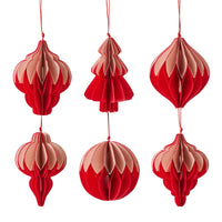norsu Merry Merry Paper Assorted Decoration Set, Red/Pink
