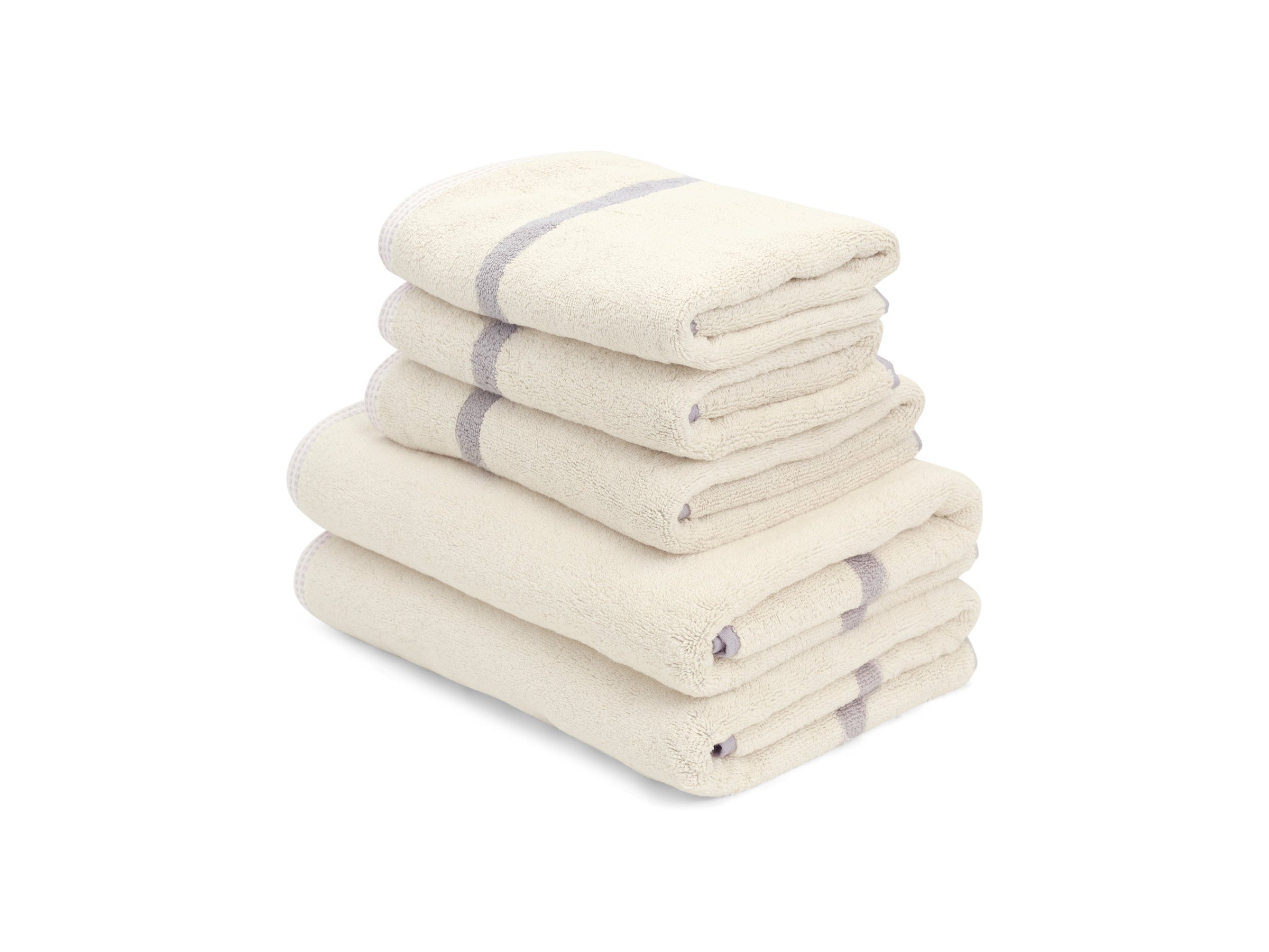 Loop Home Dual Stripe Bundle - Butter/Stone (Bath Towel Bundle)