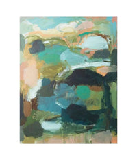 Limited edition abstract print in pastel tones by Lucy Rice, titled Zenith, available on paper or canvas with certificate of authenticity.