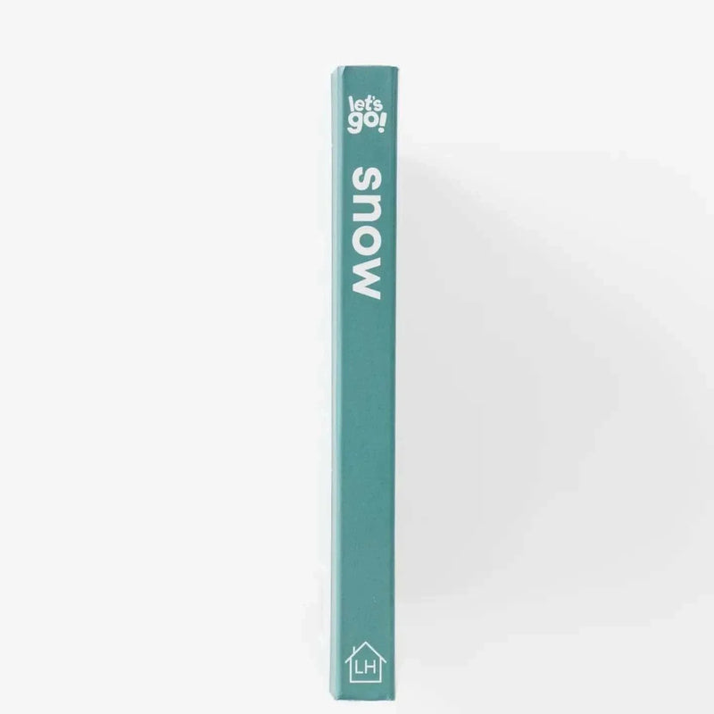 Spine of "Snow Baby" board book for toddlers featuring durable, triple-layered pages