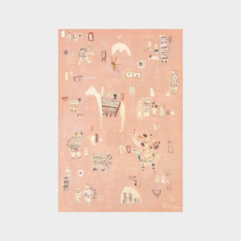 Limited edition fine art print Adore by Bonnie Gray in dusty pink, cream, and warm browns on textured cotton rag paper