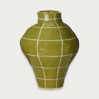 Amalfi Eden Check Vase in Green Check