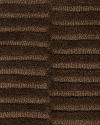 Baya Anni Floor Rug in chocolate with handcrafted 100% wool texture and offset linear pattern