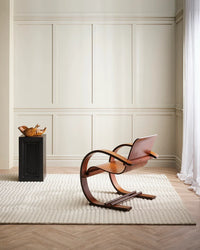 Baya Anni Floor Rug Almond 100% wool handcrafted textured checkerboard design in neutral tones