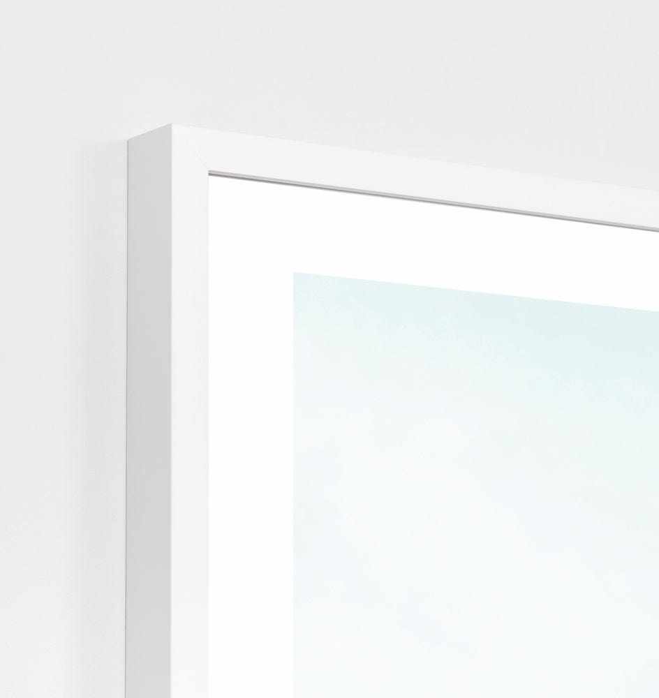 Framed Middle of Nowhere Arena Dusty Pink photographic print with white border and oak frame.