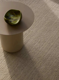 Hand-loomed Arctic Rug Breeze in ivory and silver wool with plush cut pile