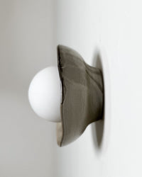 Robert Gordon Shell Wall Sconce ceramic wall light, hand glazed in Saltbush | norsu Interiors