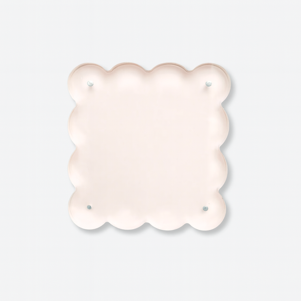 norsu Studio Scalloped Magnetic Photo Frame in blush, 5x5 inch, scalloped edges, magnetic closure, gallery-style depth