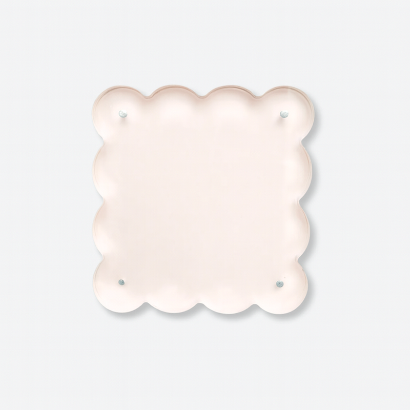 norsu Studio Scalloped Magnetic Photo Frame in blush, 5x5 inch, scalloped edges, magnetic closure, gallery-style depth