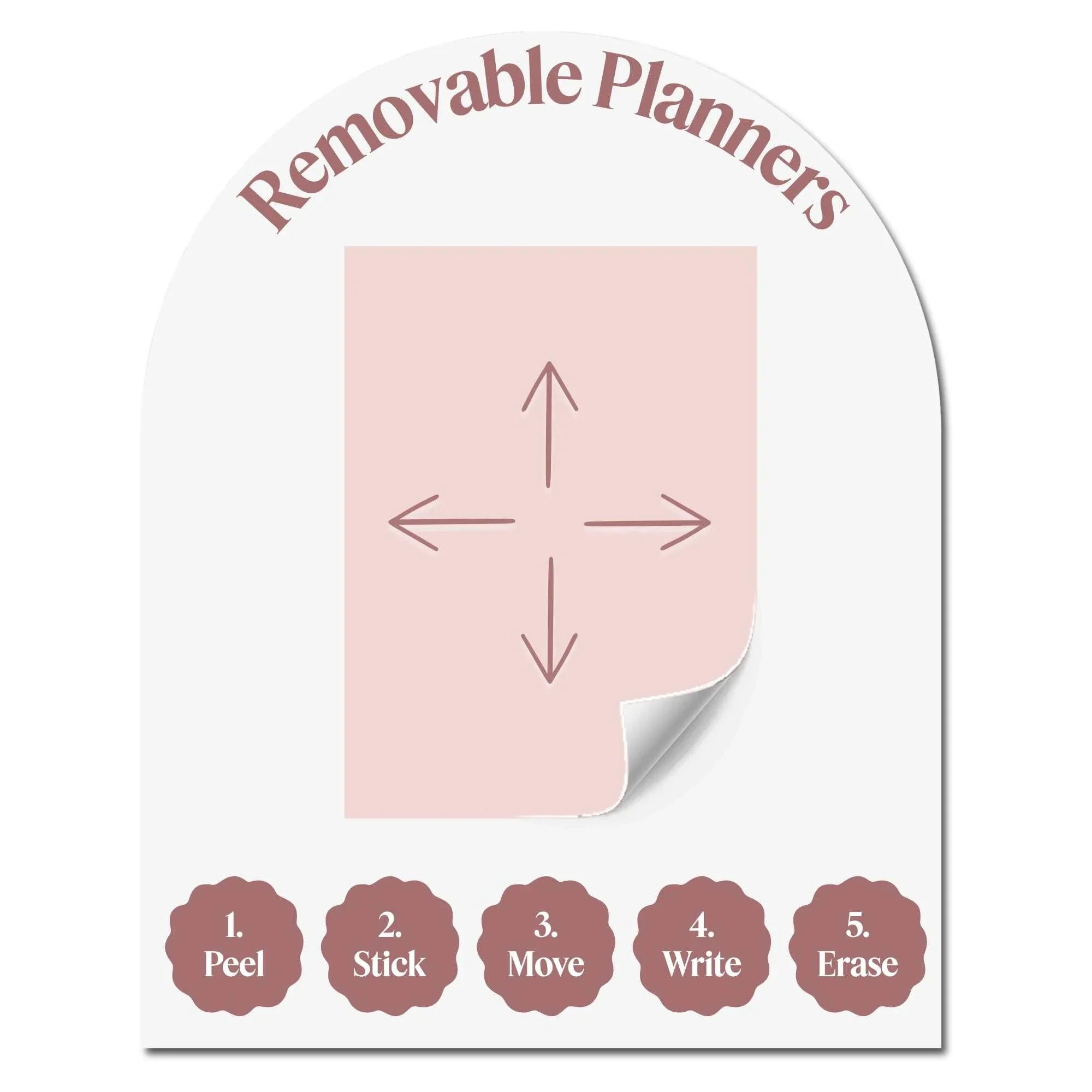 Peel & Stick Wall Planner reusable monthly calendar with notes A2 size on smooth surface