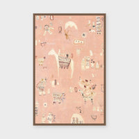 Adore paper print framed behind glass in Mocha Stained Timber