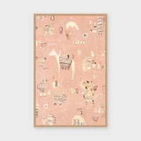 Adore paper print framed behind glass in Natural Timber