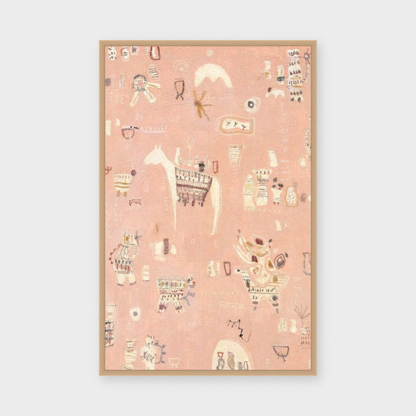 Adore paper print framed behind glass in Natural Timber