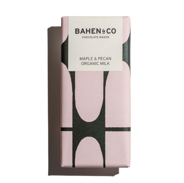 Bahen & Co Maple & Pecan Organic Milk Chocolate bar 75g