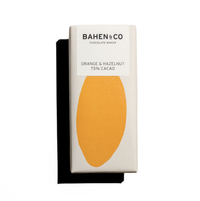 Bahen & Co Orange & Hazelnut 75% Cacao chocolate bar 75g