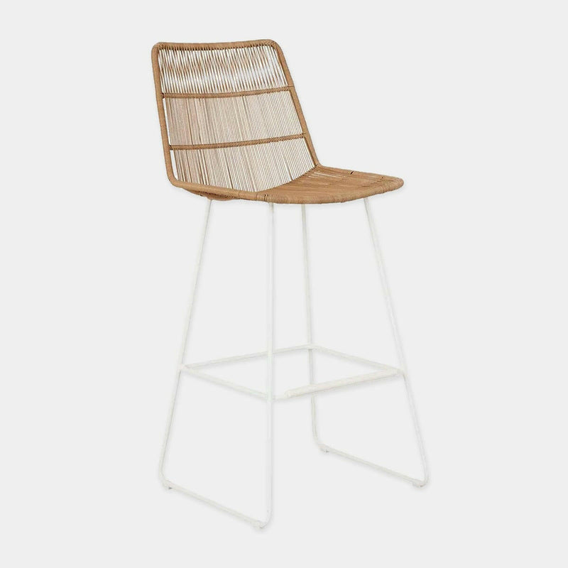 Globe West Dining Chairs Globe West Granada Sleigh Barstool - Natural/White