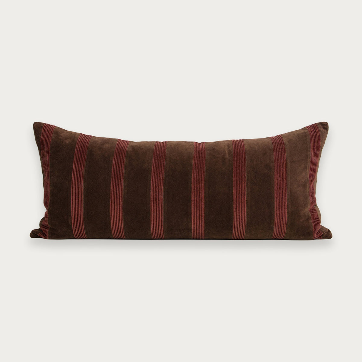 Baya Huxley Lumbar Cushion in Chocolate/Cherry