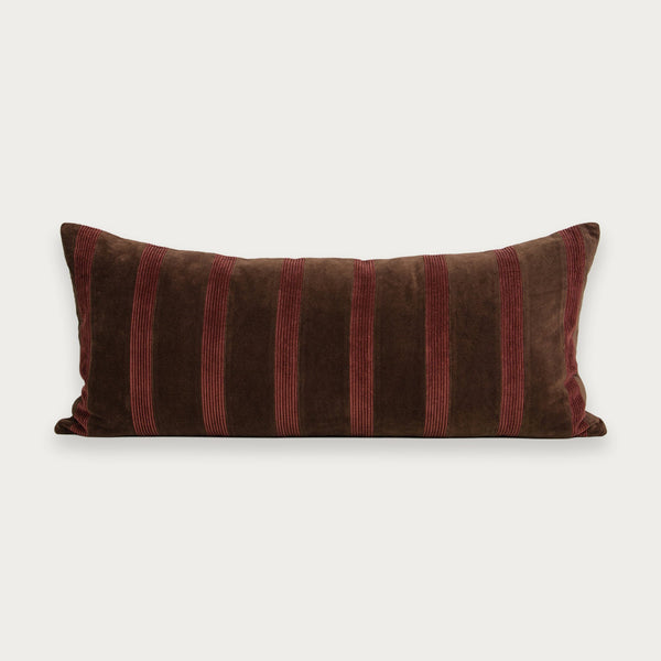 Baya Huxley Lumbar Cushion in Chocolate/Cherry
