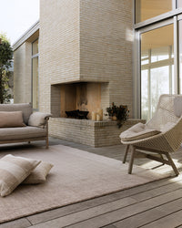 Baya Bedrock Outdoor Rug - Sand styled outdoors
