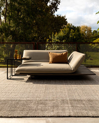Baya Bedrock Outdoor Rug - Zinc styled outdoors
