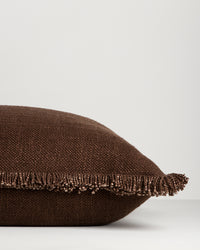Baya Dover Cushion - Chocolate fringe edge