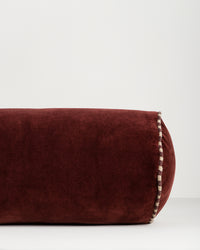Baya Elliot Bolster Cushion - Oxblood piped end detail