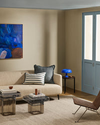 Baya Fairmont Floor Rug - Ash styled in a room