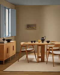 Baya Fairmont Floor Rug - Limestone styled in a room