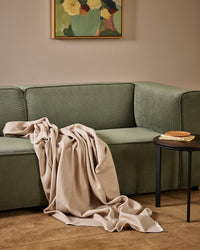 Baya Langford Throw - Ecru styled on a bed