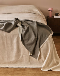 Baya Langford Throw - Khaki styled on a bed