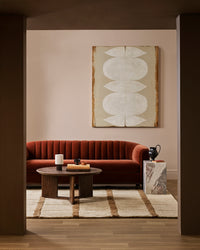 Baya Mesa Floor Rug - Camel styled in a room