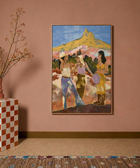 Marcia Priestley Boots + Banter framed canvas print styled in a room