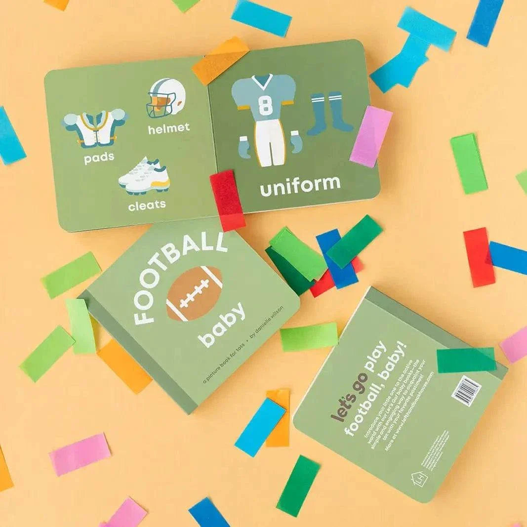 Football Baby board book for toddlers with simple football-themed illustrations and durable pages