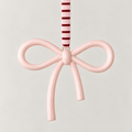 norsu STUDIO Christmas Ceramic Bow Ornament, Blush