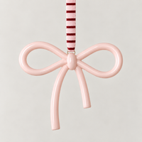 norsu STUDIO Ceramic Bow Ornament, Blush